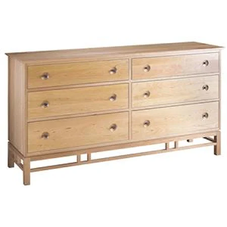 Double Dresser with 6 Drawers